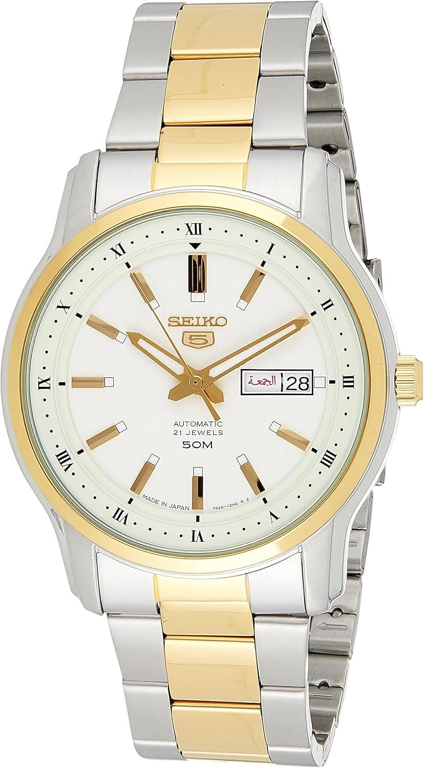 SEIKO 5 Automatic Silver Dial Two-Tone Men's Watch SNKP14J1
