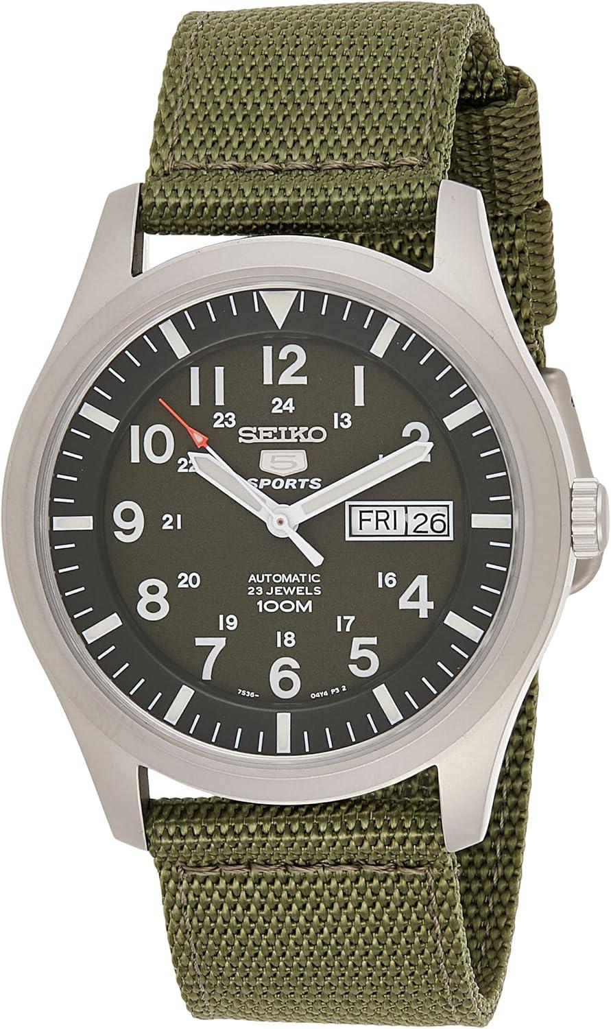 Seiko SNZG09K1 Men's Automatic Analogue Watch with Fabric Strap