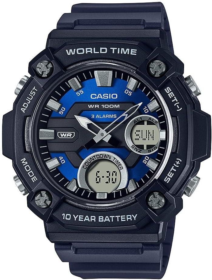 Casio 10 Year Battery World Time Countdown Timer Analog-Digital Watch