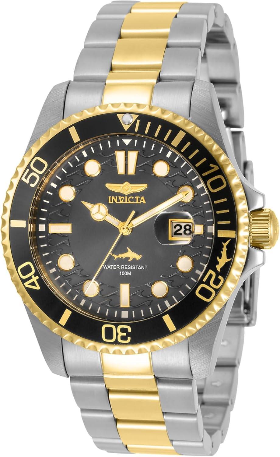 Invicta Pro Diver Stainless Steel Men's Quartz Watch - 43mm, Two Tone/Grey