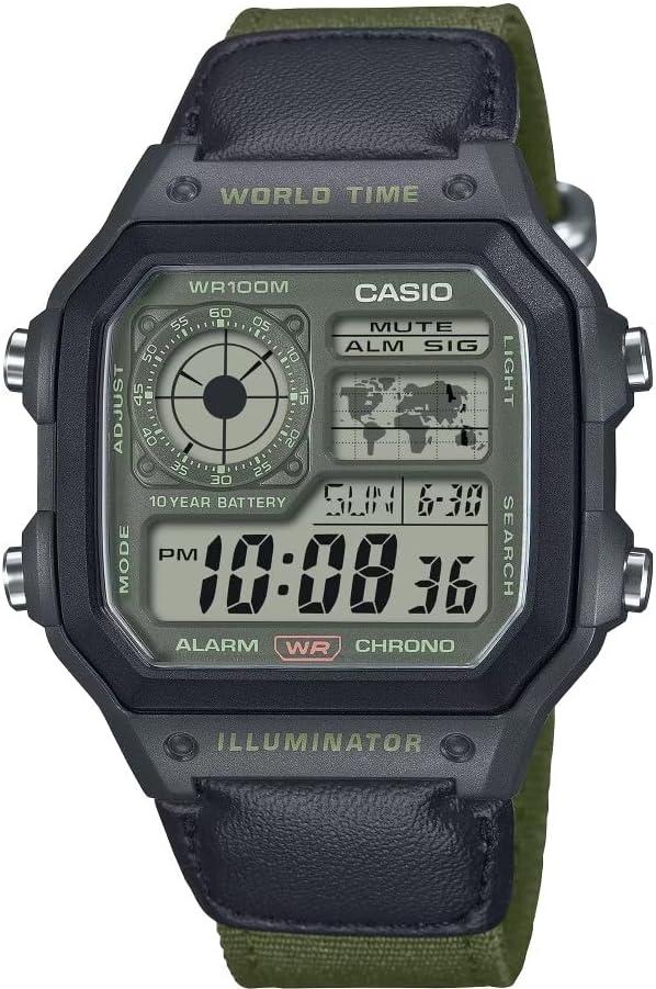 Casio AE1200 Series Men's Digital Watch - Black/Green