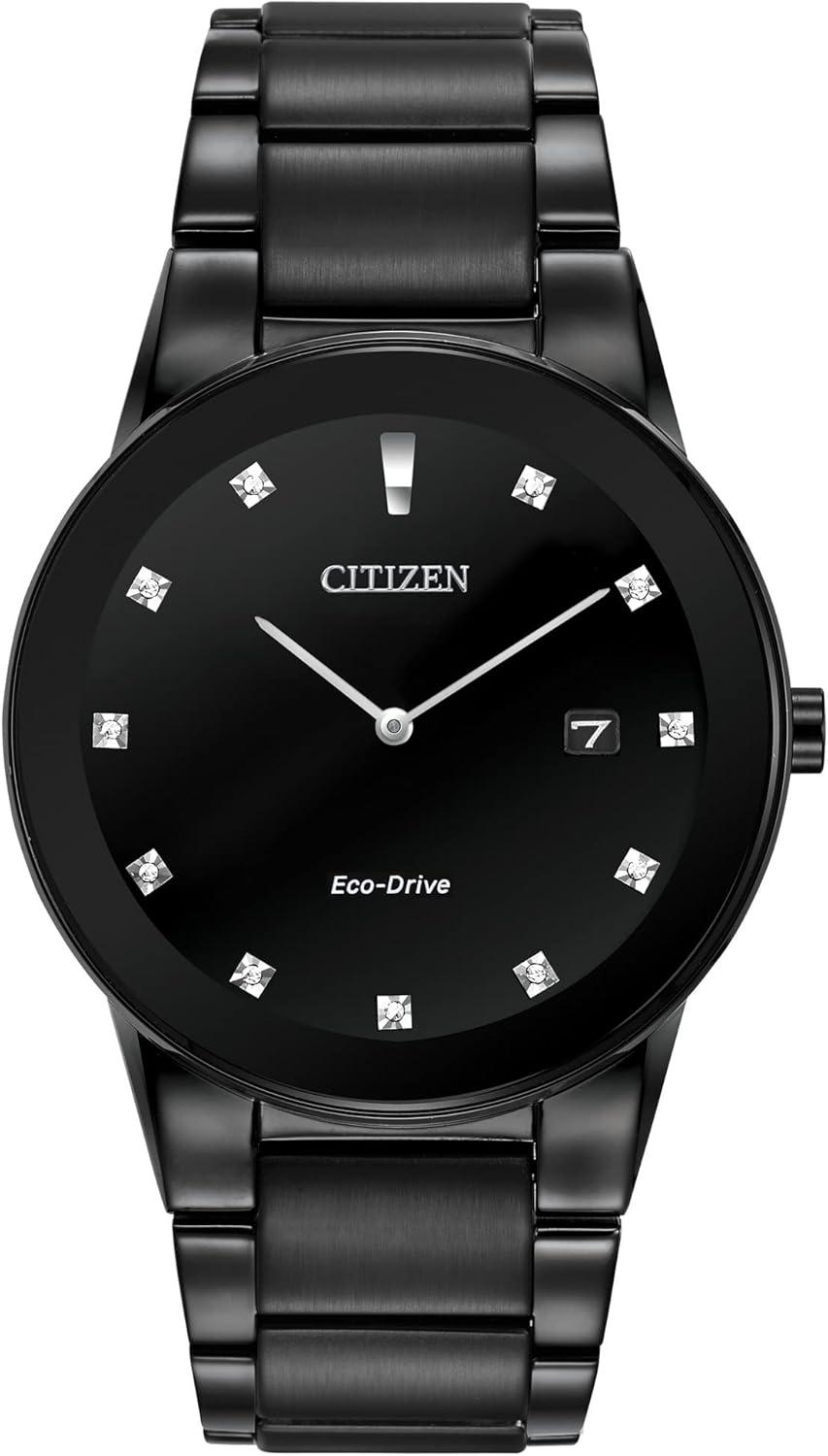 Citizen Men's Eco-Drive Modern Axiom Diamond Watch in Black IP Stainless Steel