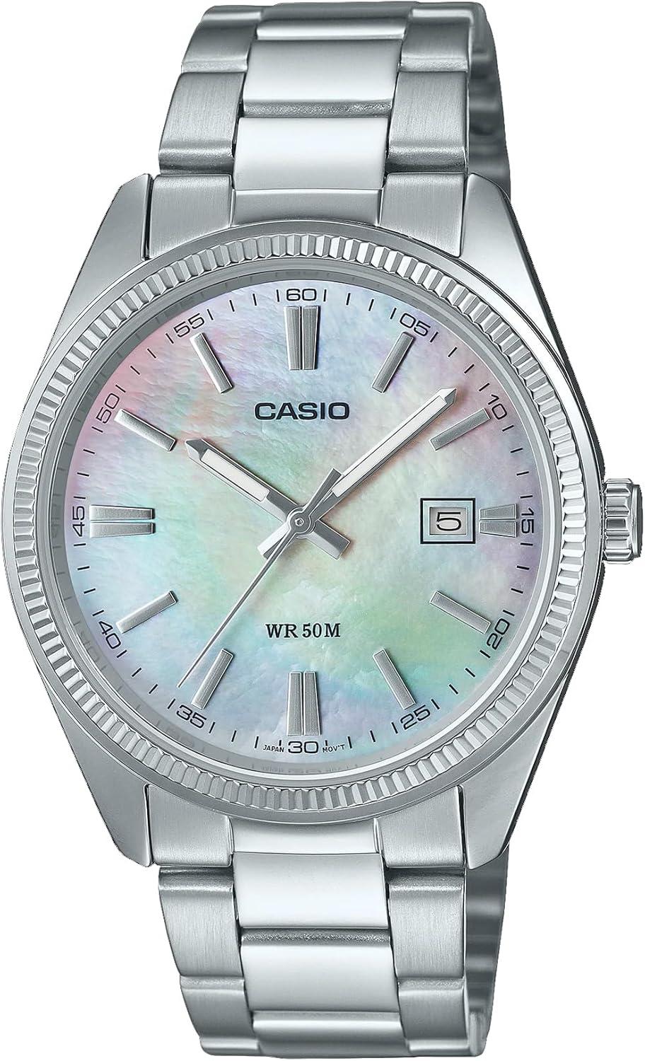 Casio MTP1302DS-7AV Men's Standard Classic Stainless Steel MOP Dial Date Analog Watch