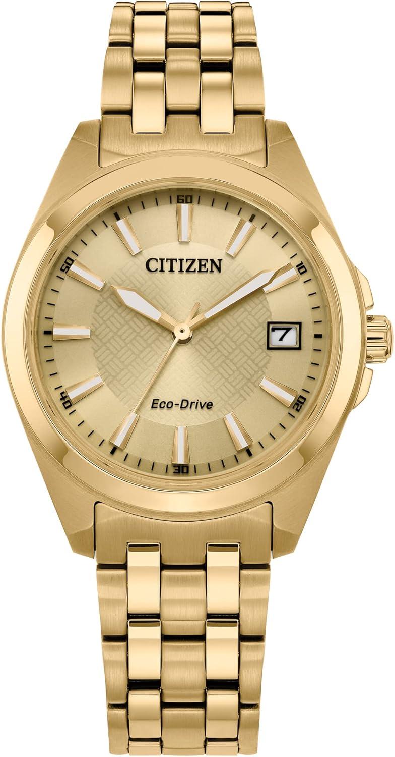 Citizen Ladies' Eco-Drive Classic Peyten Watch - Gold-Tone Stainless Steel, Champagne Dial