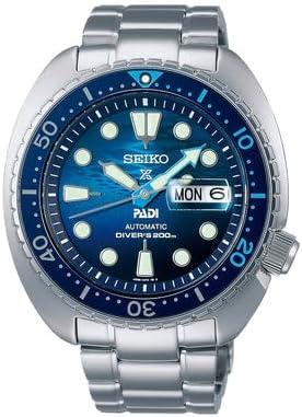 SEIKO Men's Blue Dial Silver Stainless Steel Band Prospex Sea Automatic Analog Watch