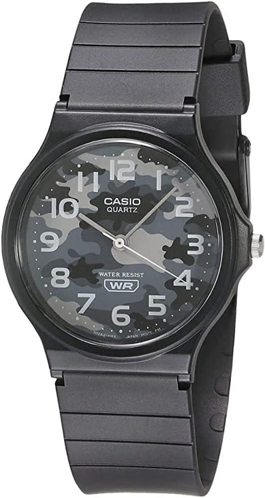 Casio MQ24-8CL Men's Casual Black Rubber Strap Grey Camo Dial Watch