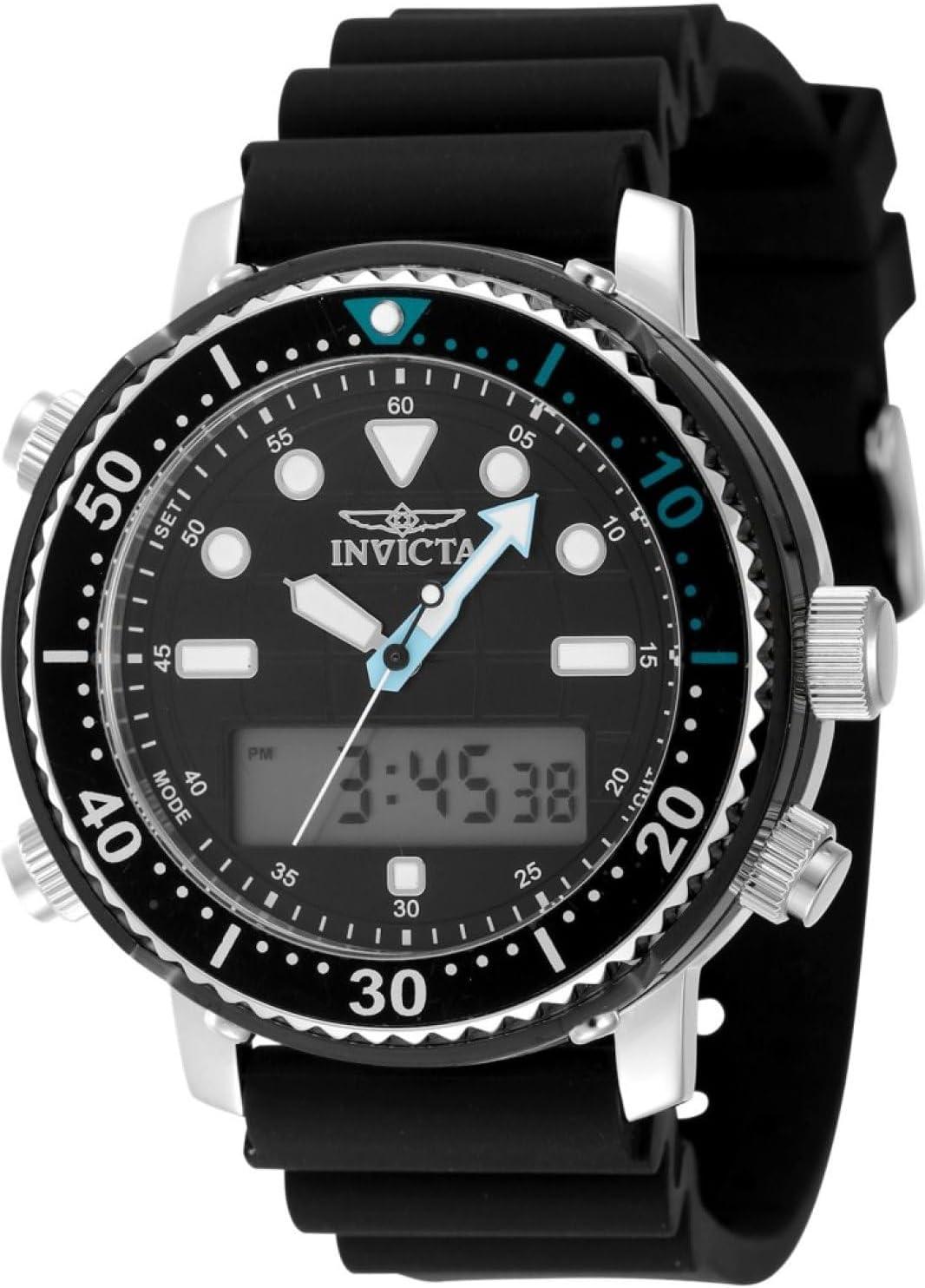 Invicta Pro Diver Men 46.5mm Stainless Steel Black Dial Electronic Digital Watch