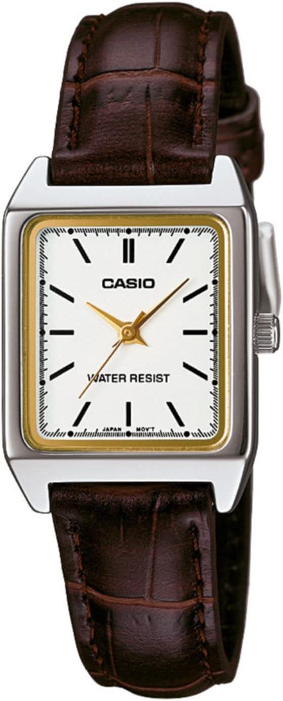 Casio Women Analog Quartz Watch with Leather Strap LTP-V007L-7