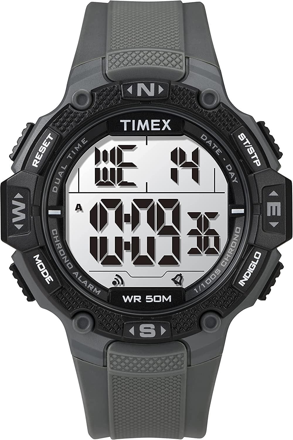 Timex Men's DGTL Rugged 46mm Watch – Black Case with Black Resin Strap