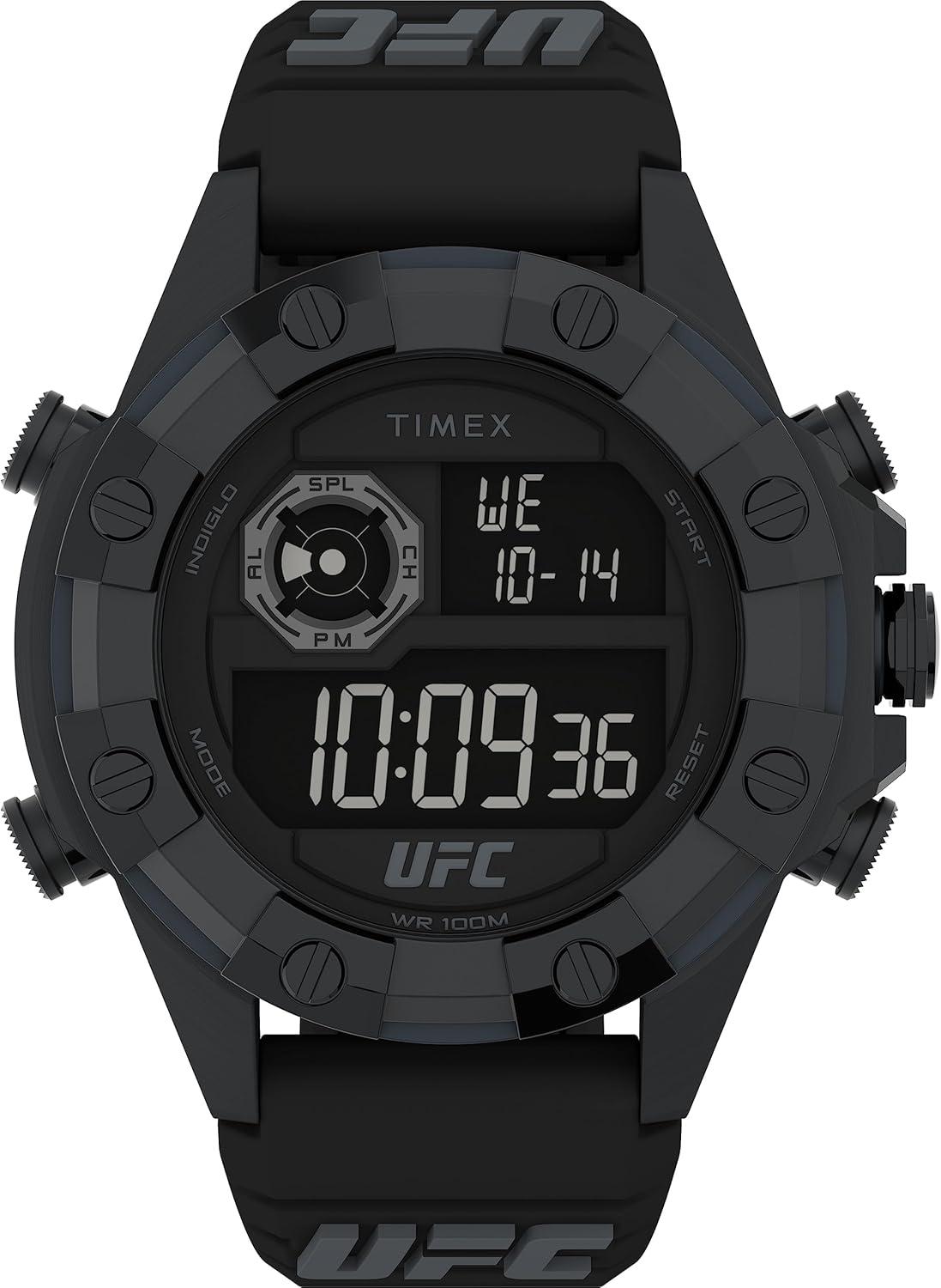 Timex UFC Men's Kick 49mm Watch - Black Strap Digital Dial Black Case