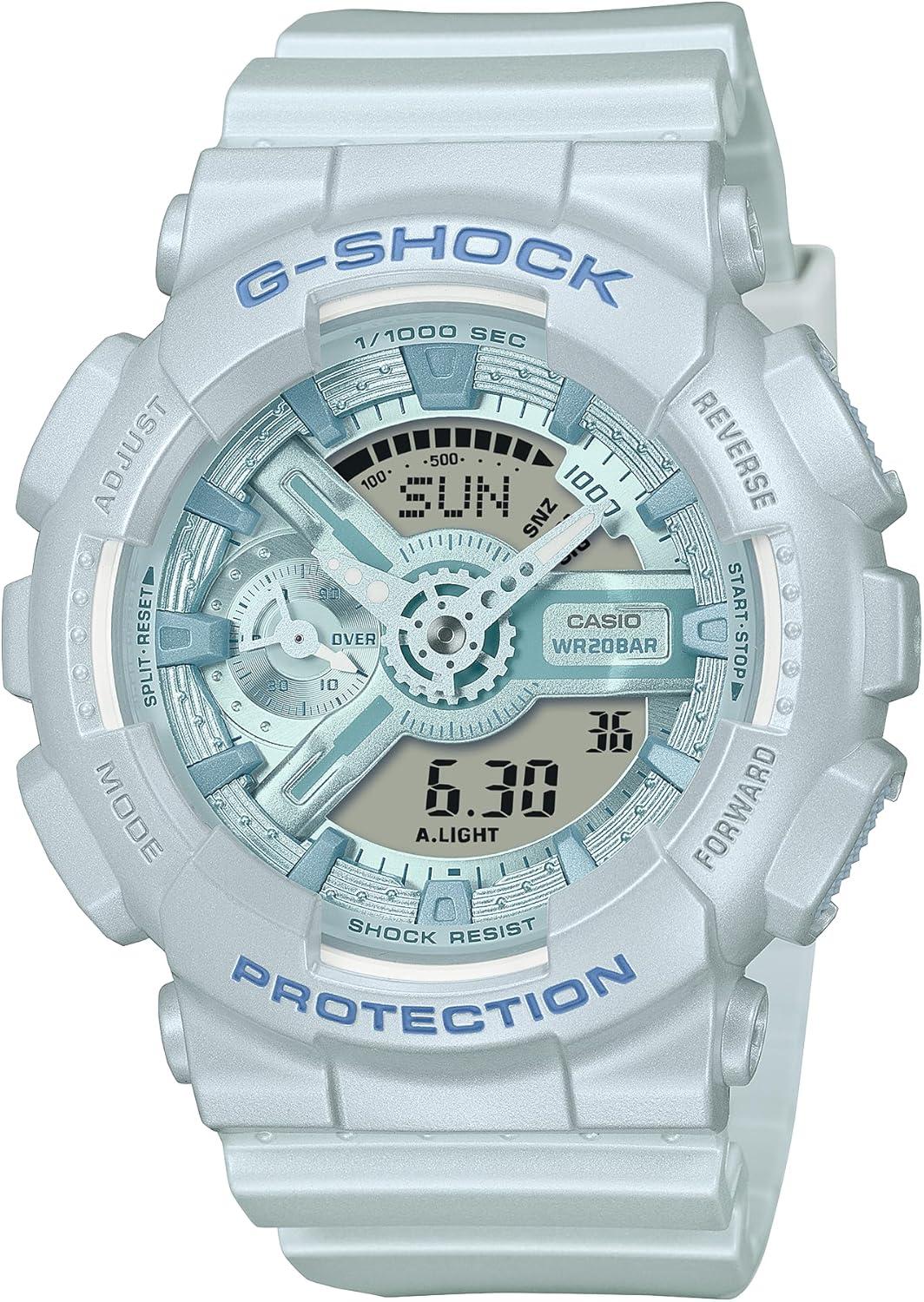 Casio G-Shock Analog Digital Women's Watch Pearlescent Blue GMA-S110ST-2A
