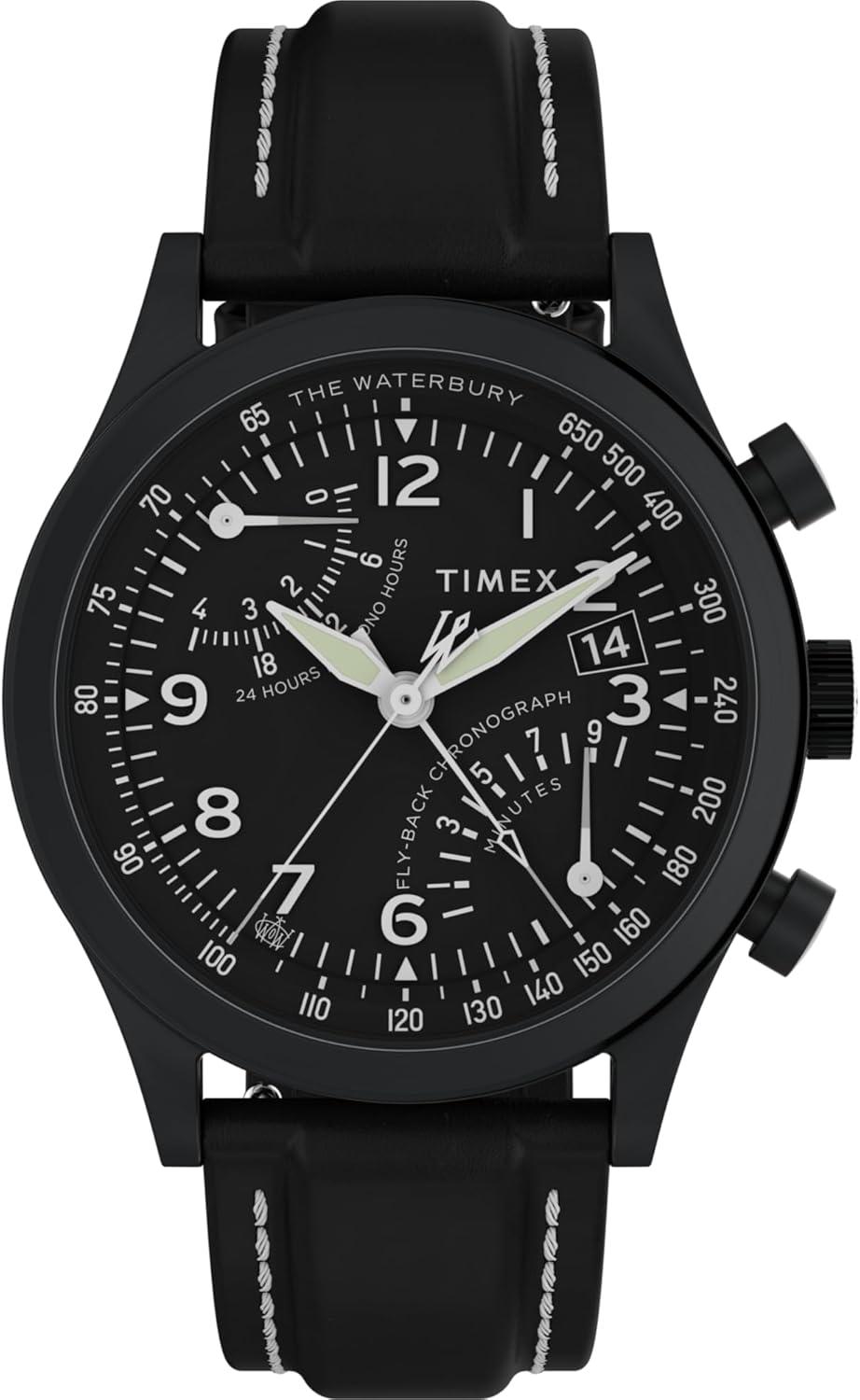 Timex Waterbury Traditional Fly Back Chrono 43mm Black Men's Watch