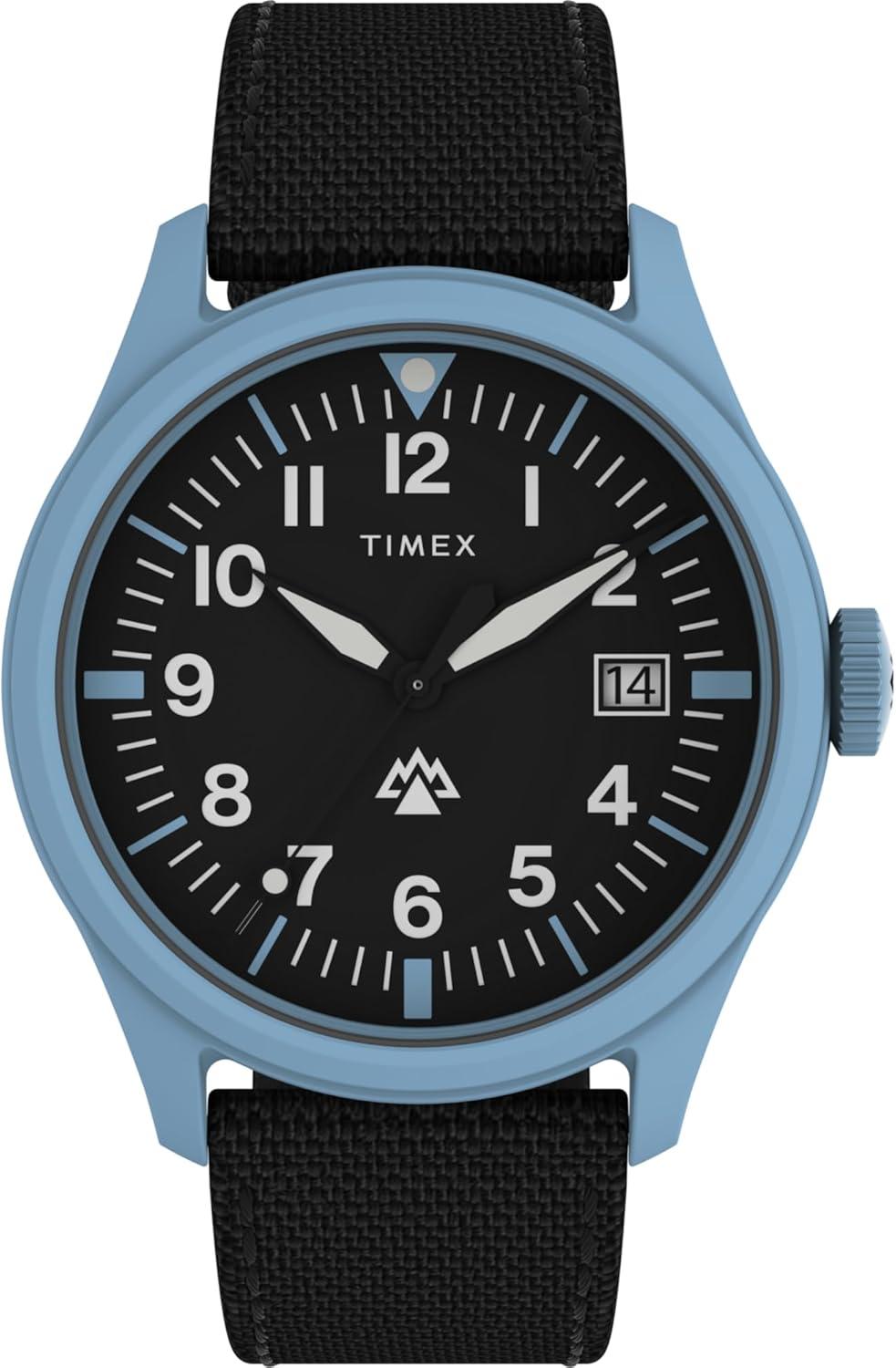 Timex Men's Expedition North Traprock 43mm Watch - Black Strap Black Dial Blue Case