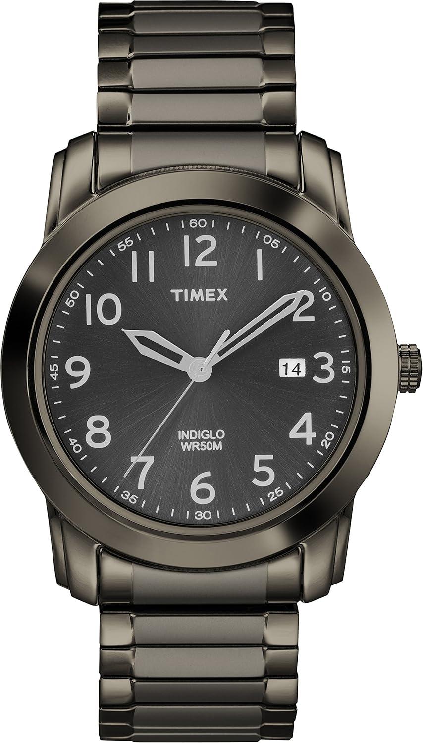 Timex Men's T2P135 Highland Street Gray Stainless Steel Expansion Band Watch