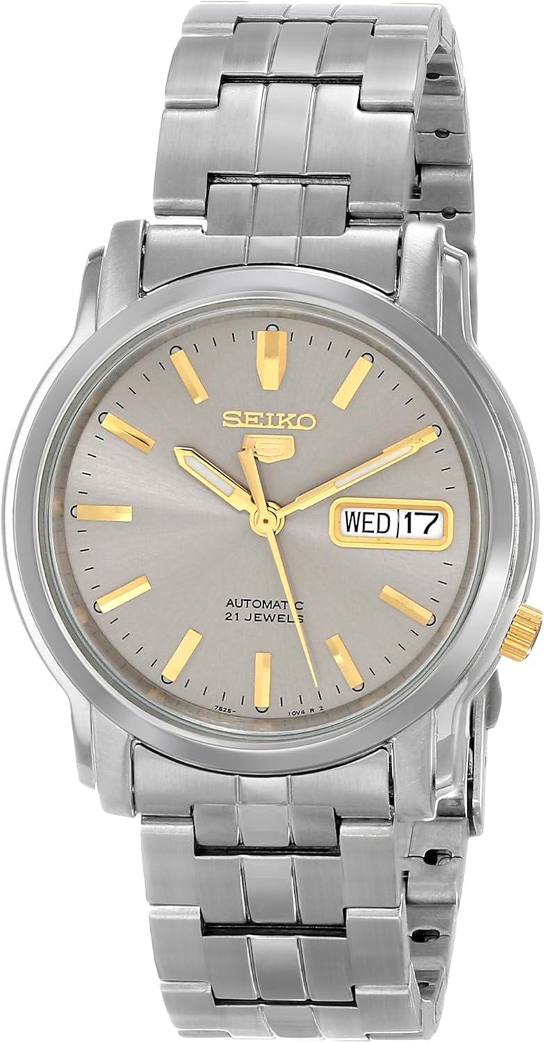 Seiko Men's SNKK67 "Seiko 5" Grey Dial Stainless Steel Automatic Watch