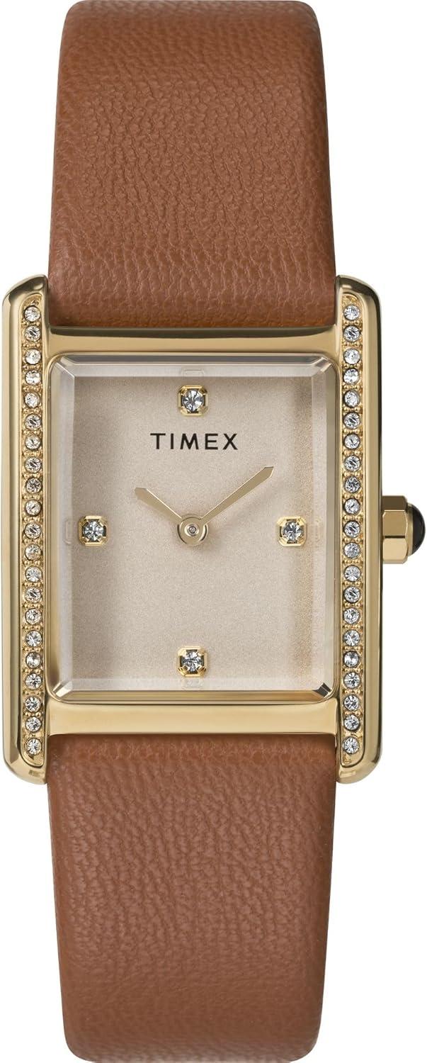 Timex Women's Hailey 24mm Watch - Brown Strap Gold-Tone Dial