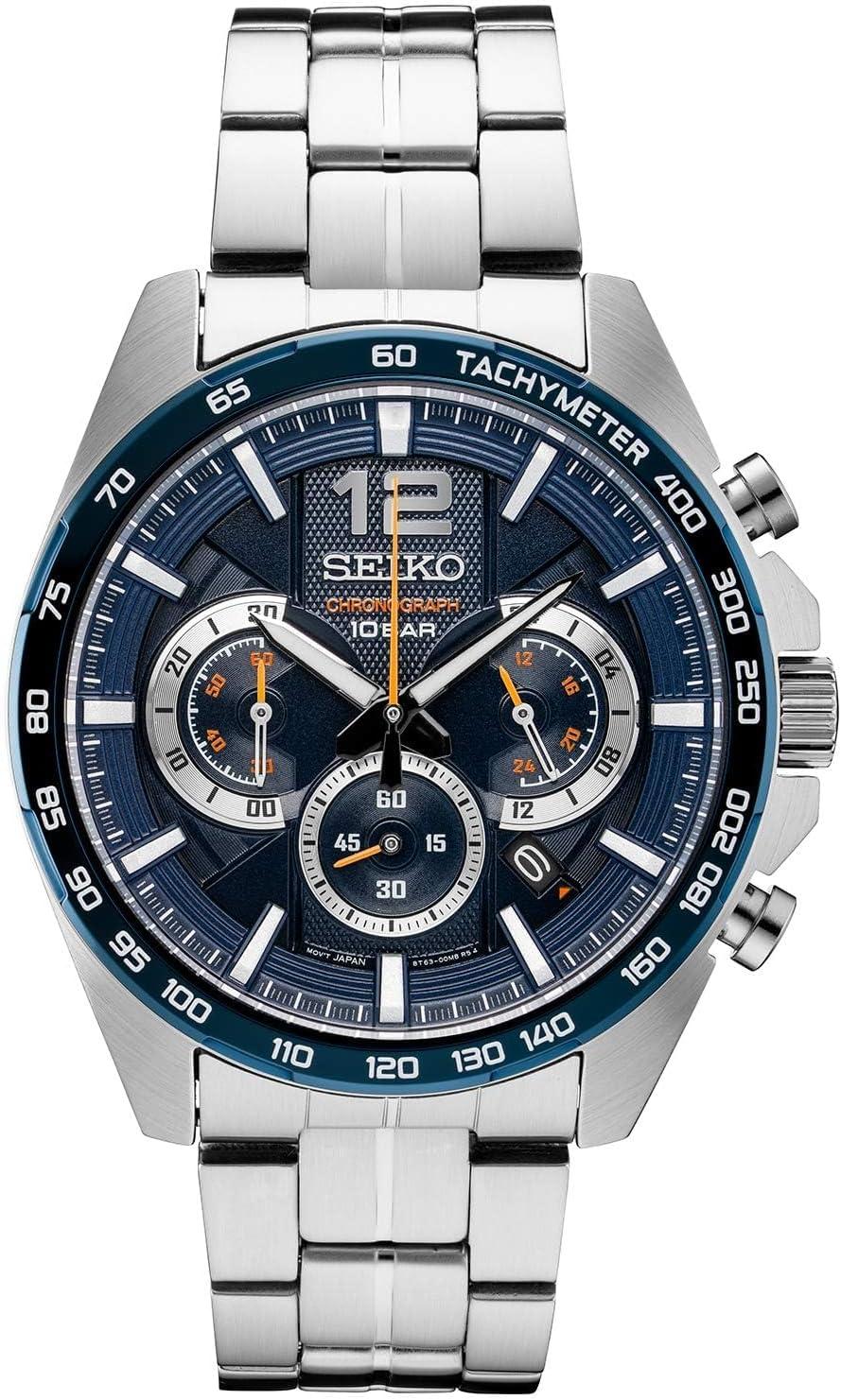 SEIKO Men's Silver Tone Stainless Steel Chronograph Watch
