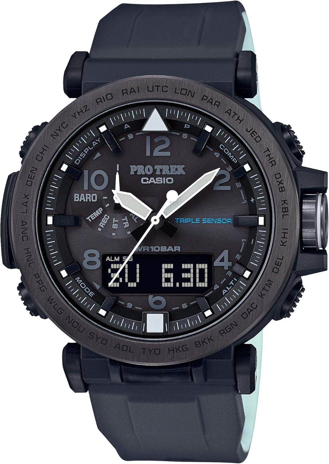 Casio Men's 'PRO TREK' Solar Powered Silicone Watch