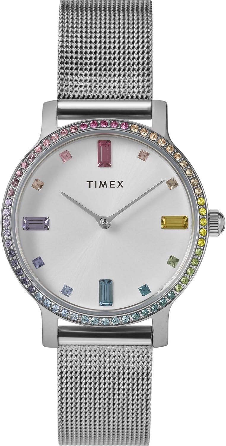 Timex Women's Transcend 31mm Stainless Steel Mesh Band Watch
