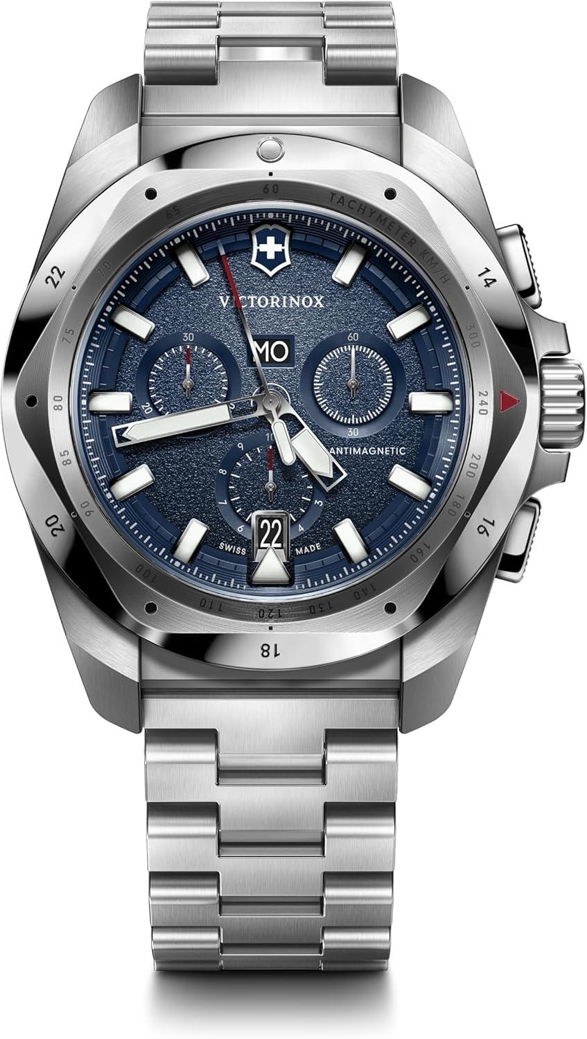 Victorinox I.N.O.X Chrono Blue Dial Stainless Steel Bracelet Watch 43mm