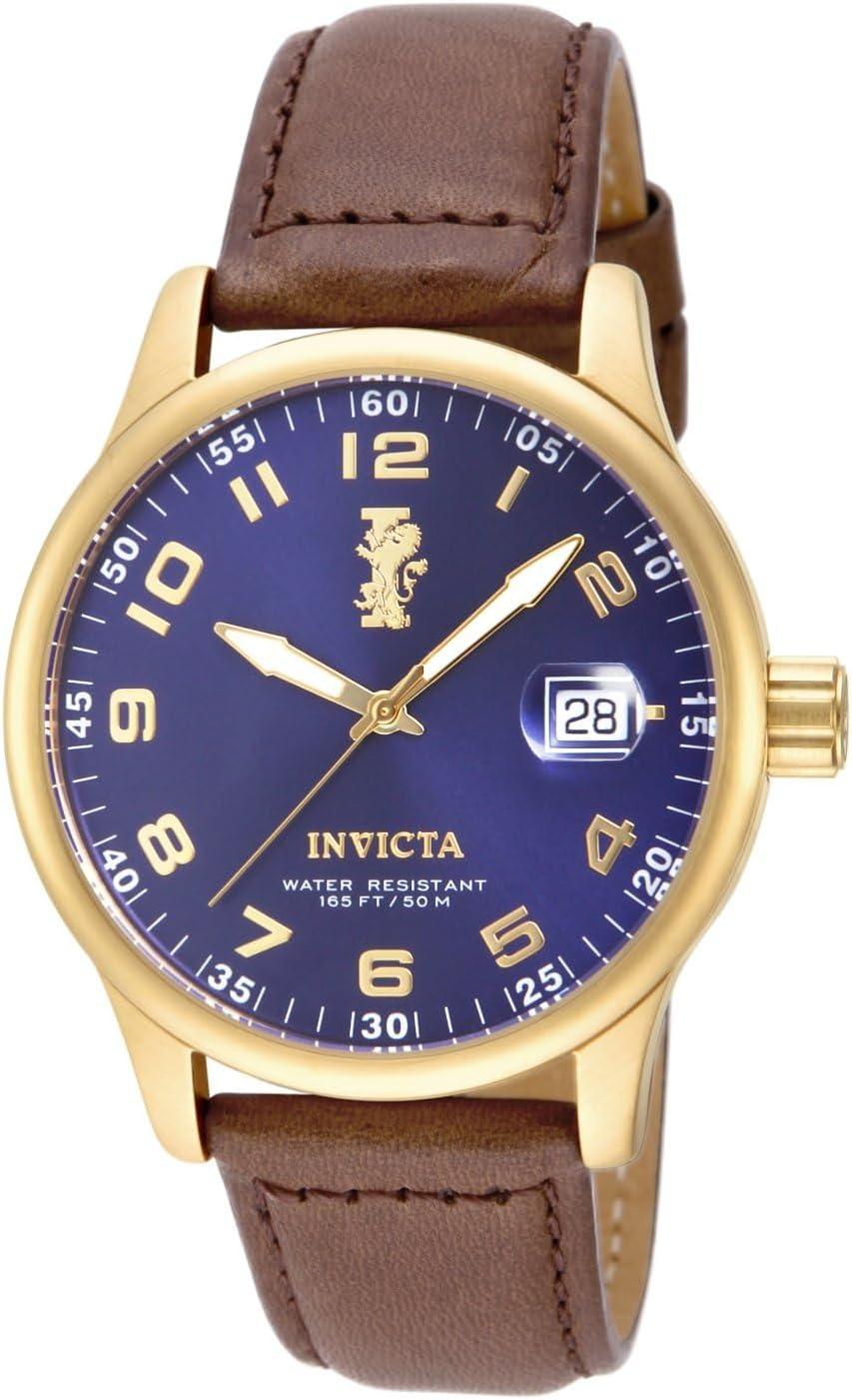 Invicta Men's 15255 "I-Force" 18k Gold Ion-Plated & Leather Watch