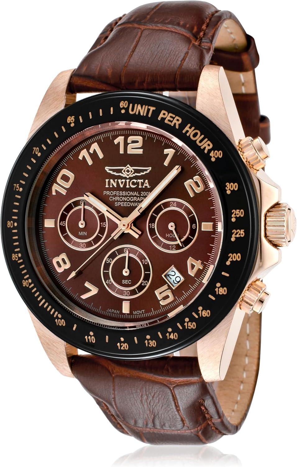 Invicta Men's 10712 Speedway Brown Dial Brown Leather Watch