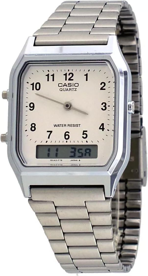 Casio AQ230A-7 Men's Stainless Steel Band Analog Digital Watch