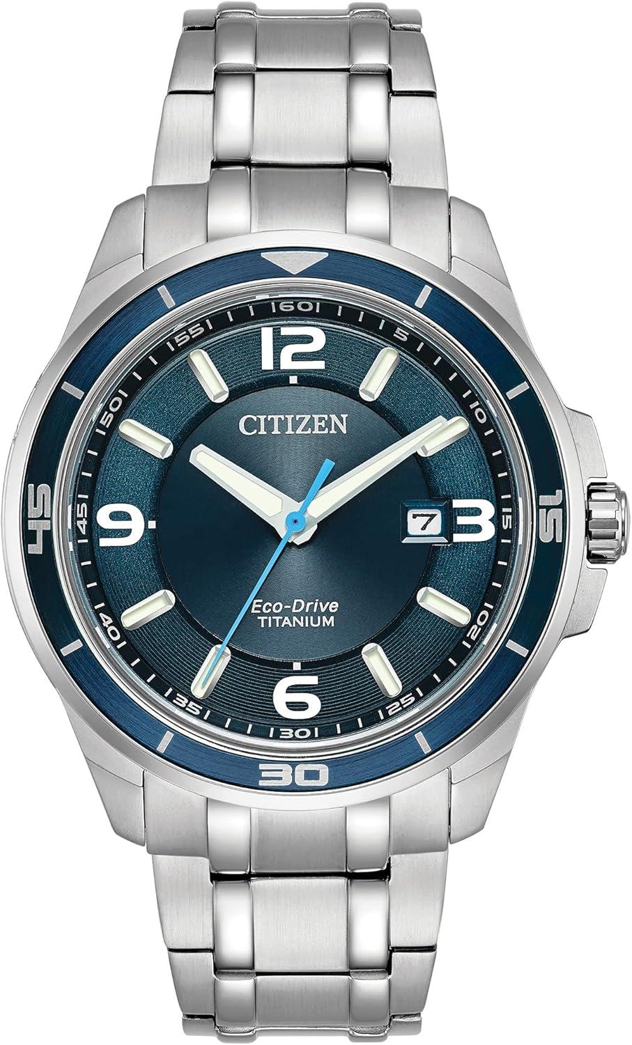 Citizen Men's Eco-Drive Weekender Brycen Watch in Titanium, Blue Dial