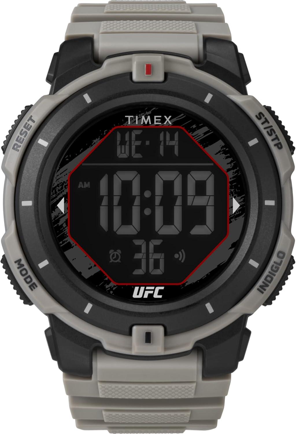 Timex Men's UFC Rumble 50mm Watch - Tan Strap Digital Dial Black Case