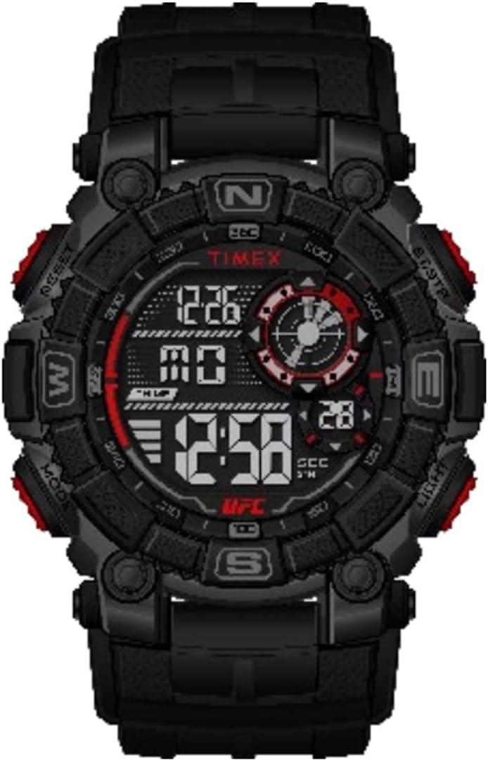 Timex UFC Men's Redemption 50mm Watch - Black Strap Digital Dial Black Case