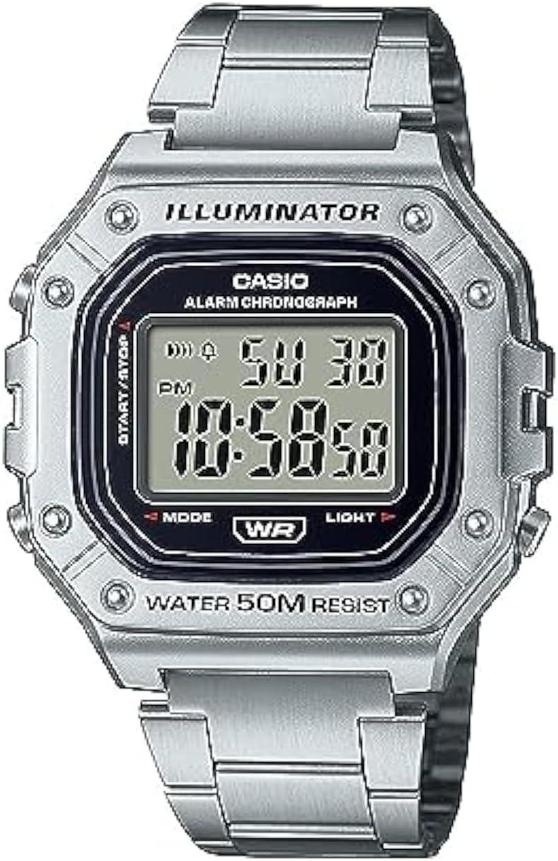 Casio Men's Quartz Sport Watch with Resin Strap, Silver, 28