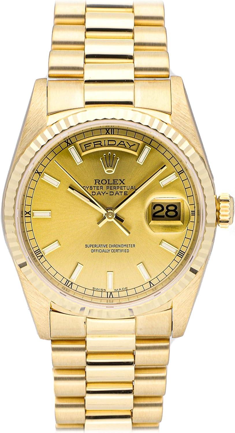 Rolex Day-Date Automatic Champagne Dial Watch 18238 CHP IX PRES (Pre-Owned)