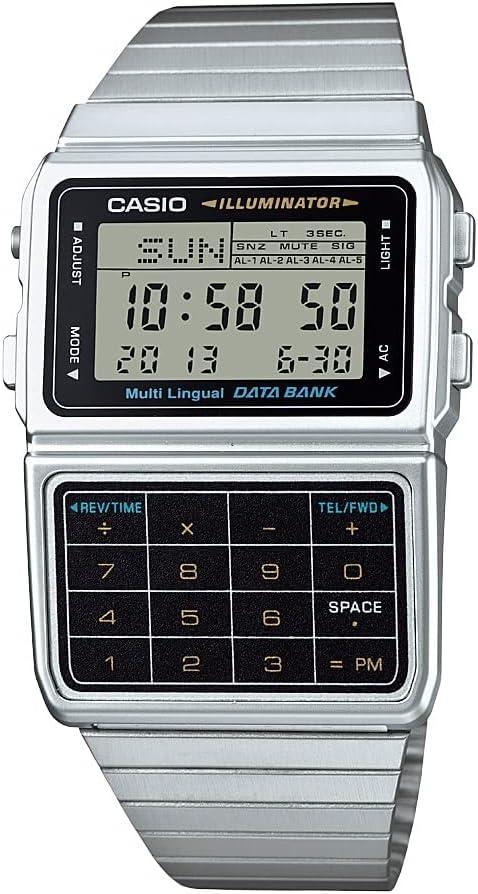Casio Men's Silver Tone 25 Memory Calculator Databank Watch