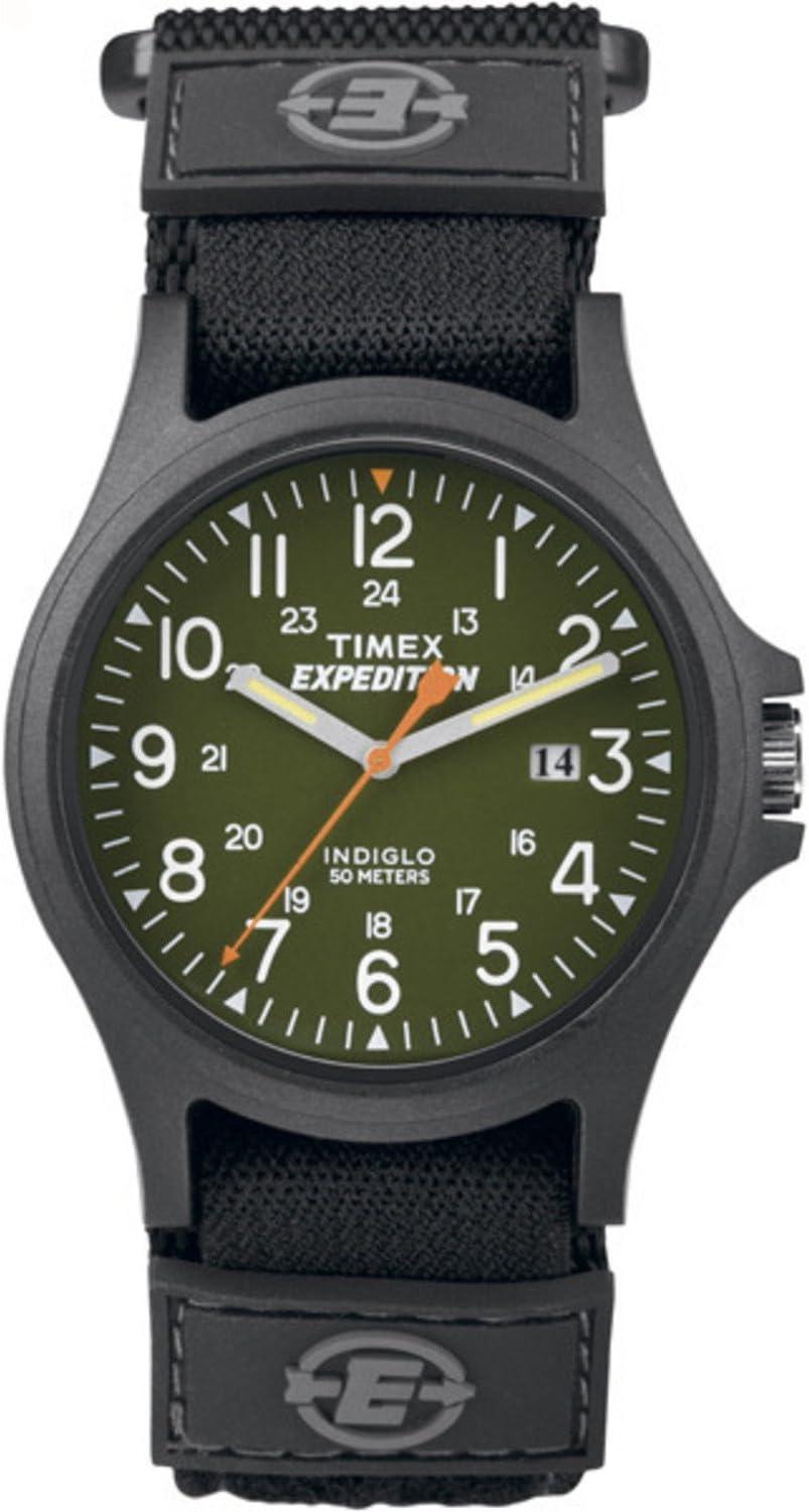 Timex Men's TW4B00100 Expedition Acadia Green/Black Fast Wrap Velcro Strap Watch