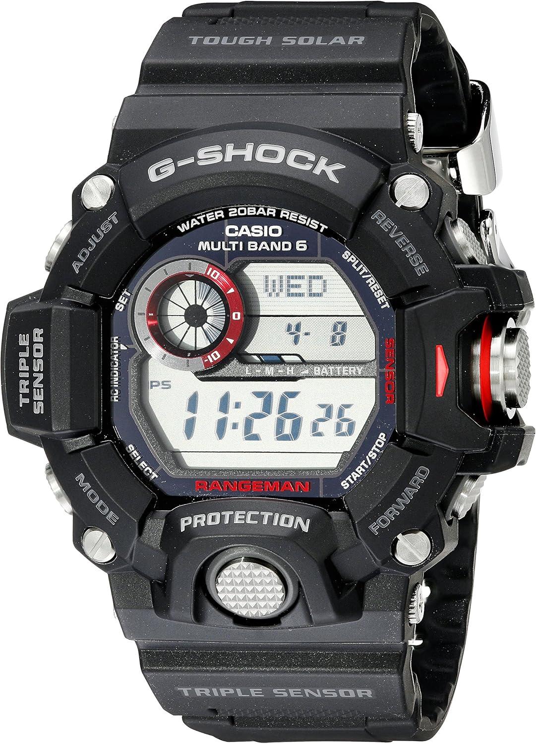 Casio Men's GW-9400-1CR "Master of G" Stainless Steel Solar Watch, Black