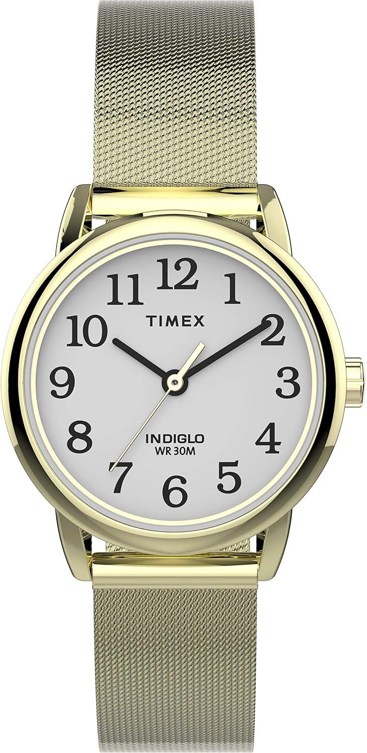Timex Women's TW2U08000 Easy Reader 25mm Gold-Tone Stainless Steel Mesh Bracelet Watch