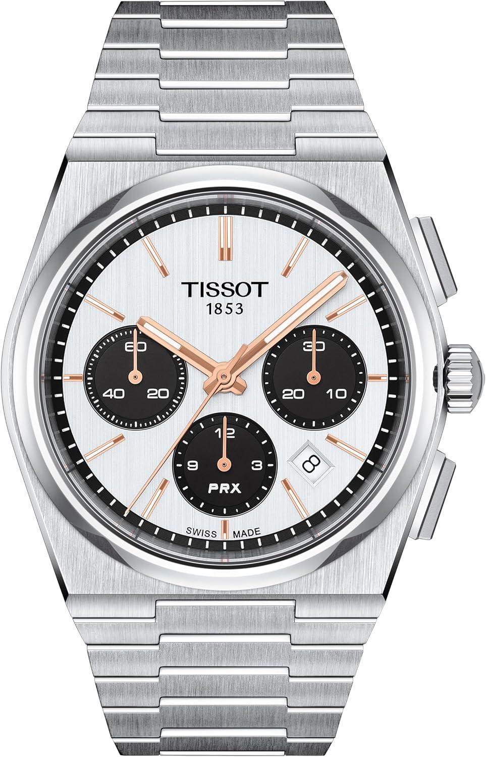 Tissot Men's PRX Automatic Chronograph 316L Stainless Steel Case Watch