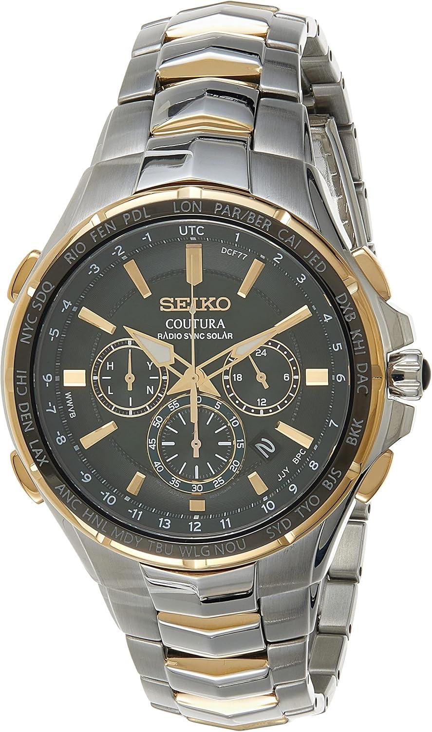 SEIKO Men's COUTURA TT Radio Sync Solar Watch - SSG022