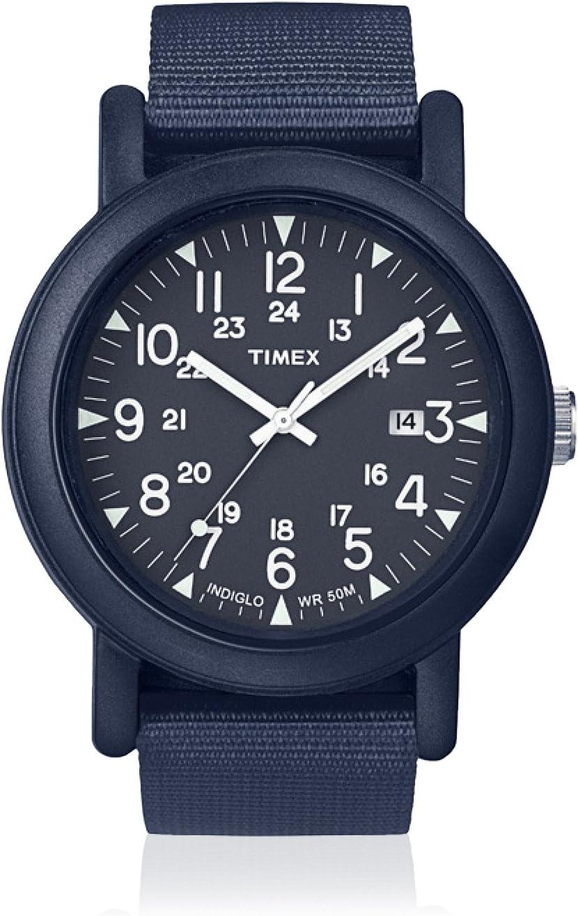 Timex Unisex Quartz Watch with Blue Dial Analogue Display and Blue Nylon Strap TW2P62600