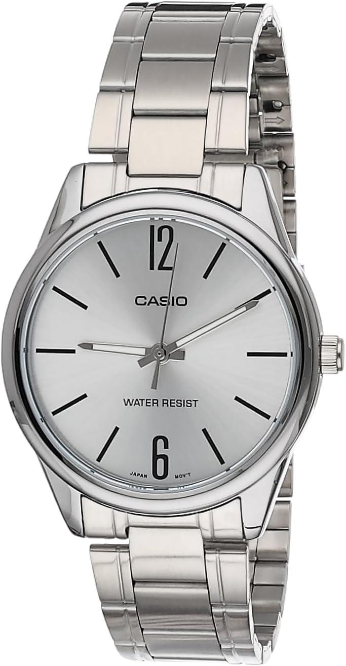 Casio #MTP-V005D-7A Men's Standard Stainless Steel Silver Dial Analog Watch