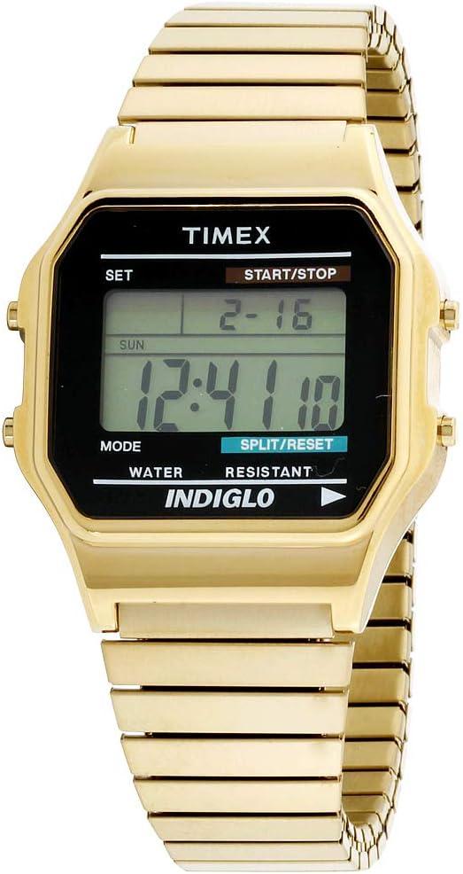 Timex Men's T78677 Classic Digital Gold-Tone Stainless Steel Expansion Band Watch