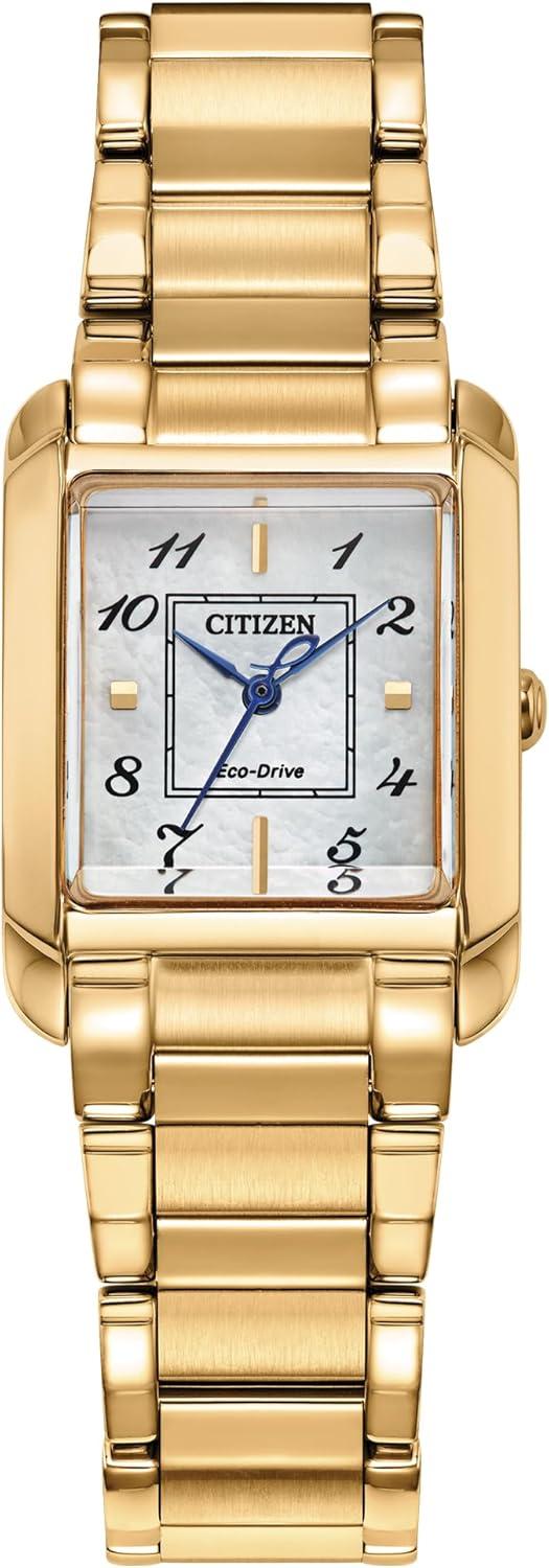 Citizen Bianca White Dial Gold-Tone Stainless Steel Bracelet Watch EW5602-57D