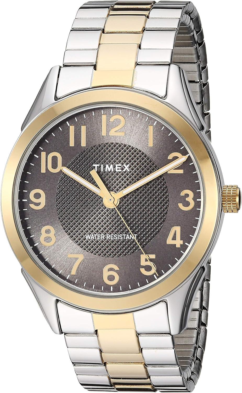 Timex Men's TW2T45900 Briarwood 40mm Two-Tone/Black Stainless Steel Expansion Band Watch