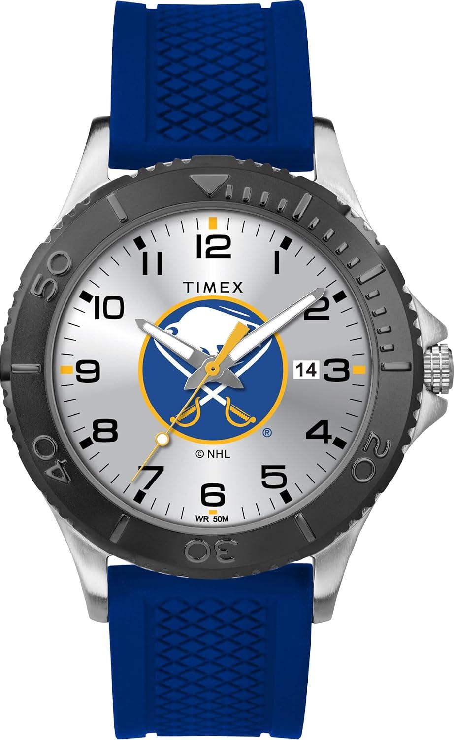 Timex Tribute Men's NHL Gamer 42mm Watch – Buffalo Sabres with Blue Silicone Strap