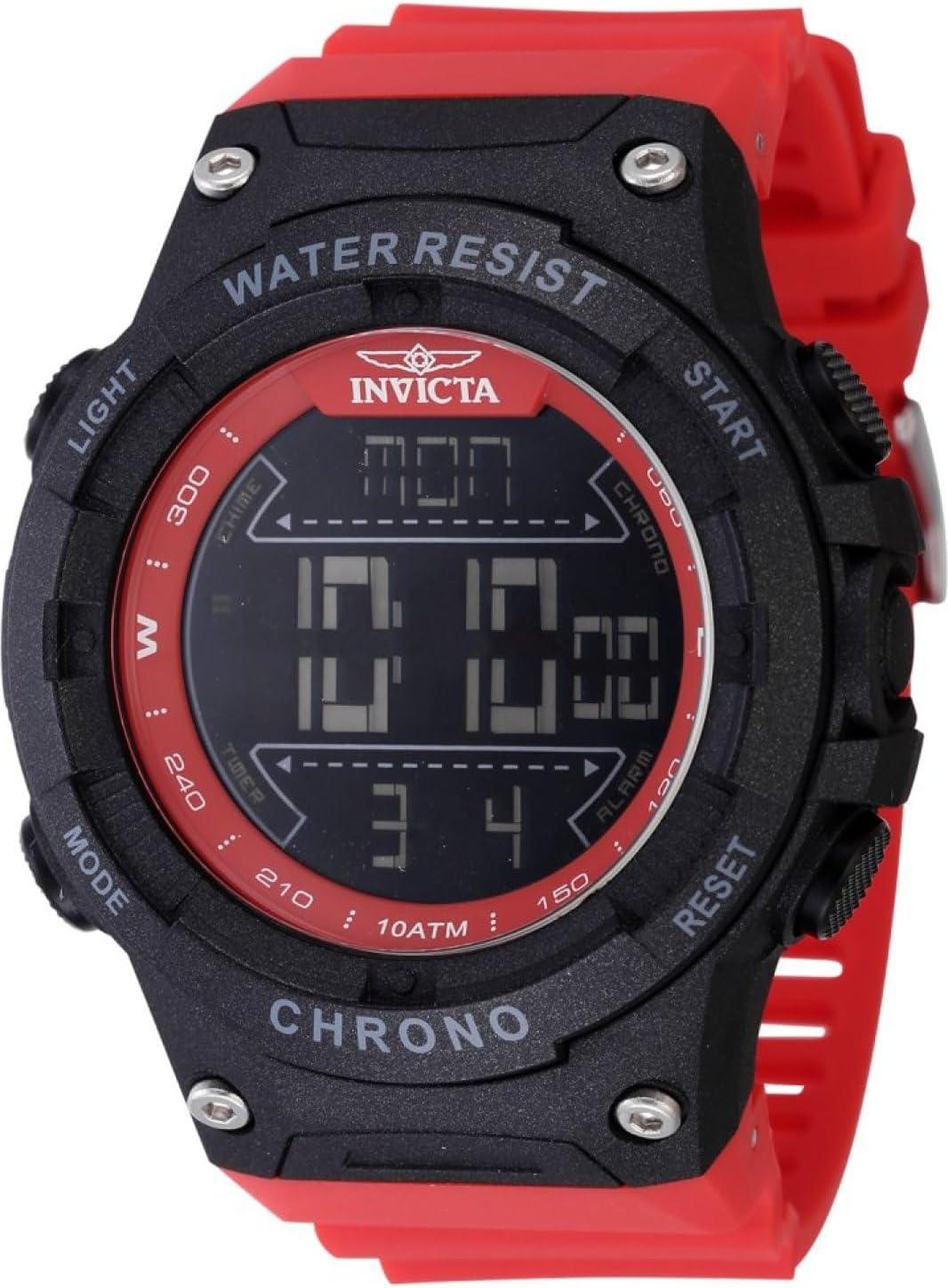 Invicta Racing Men 52mm Plastic Black Digital Watch