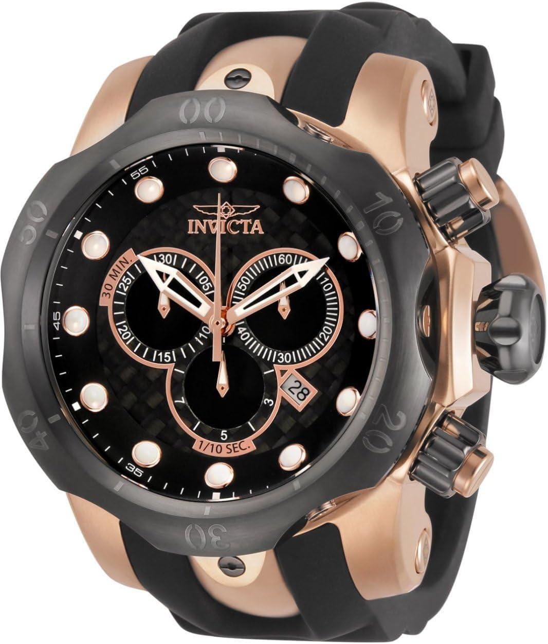 Invicta Men's 0361 Reserve Collection Venom Chronograph Black Polyurethane Watch