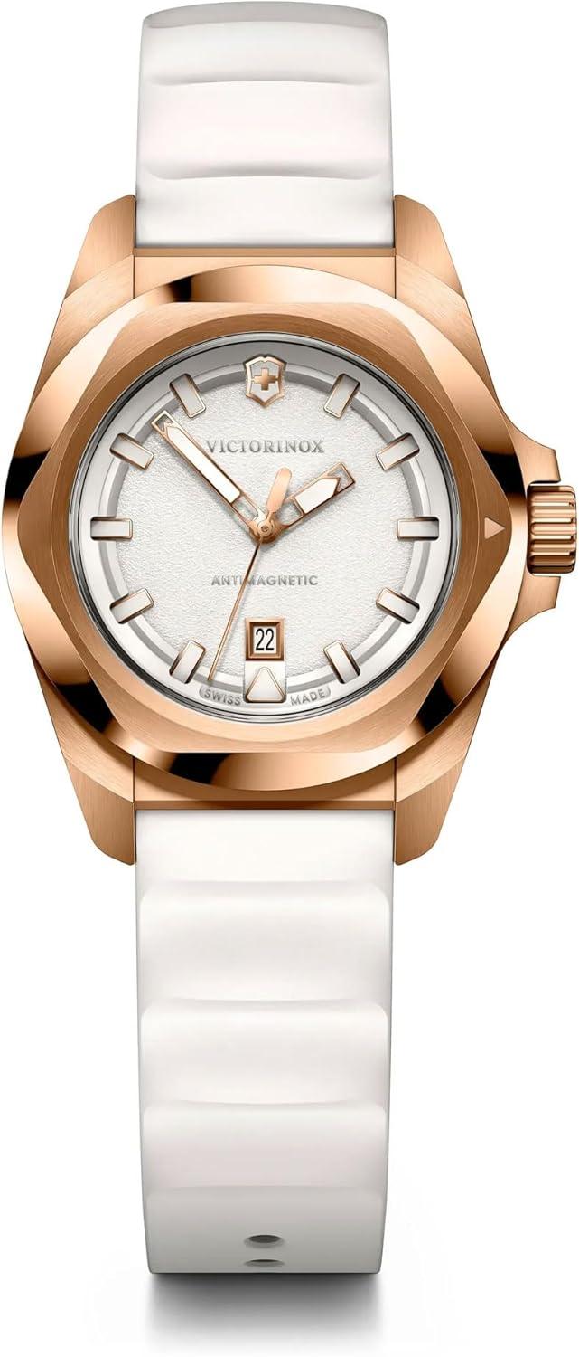 Victorinox I.N.O.X. Small White Dial White Rubber Strap Watch 32mm - 242037