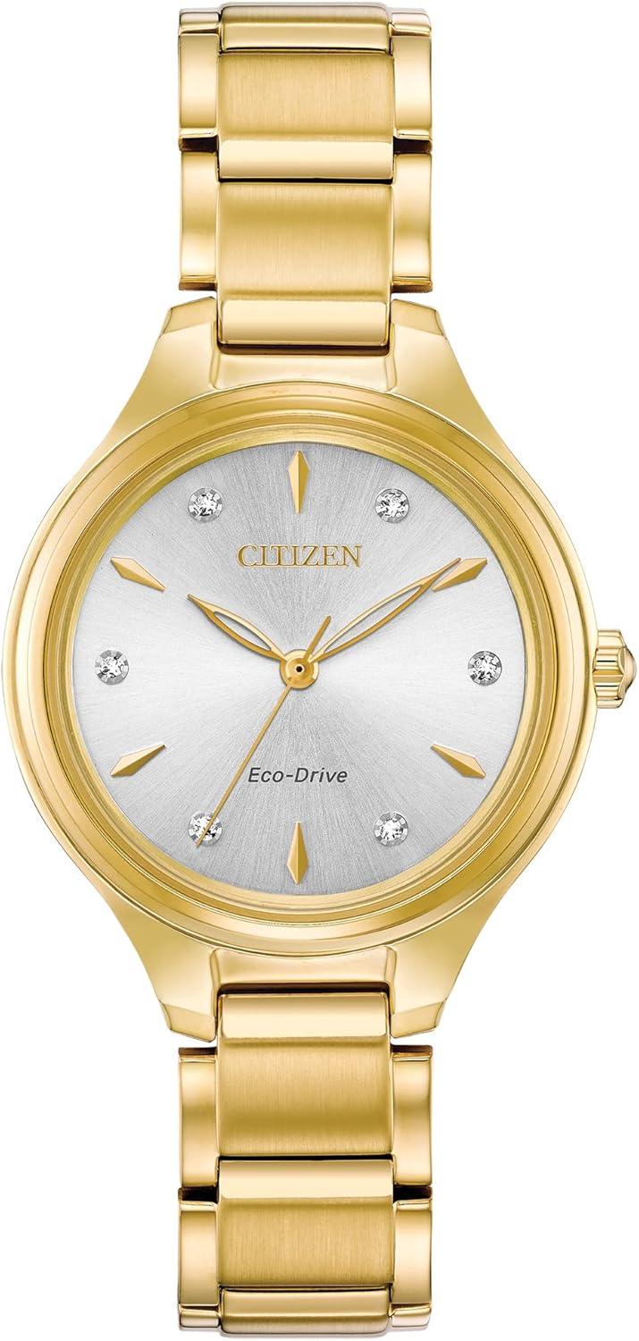 Citizen Women's Eco-Drive Dress Classic Diamond Watch in Gold-tone Stainless Steel