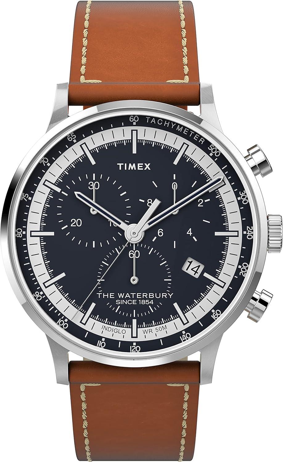 Timex Men's Waterbury Classic Chrono 40mm Stainless Steel Quartz Dress Watch