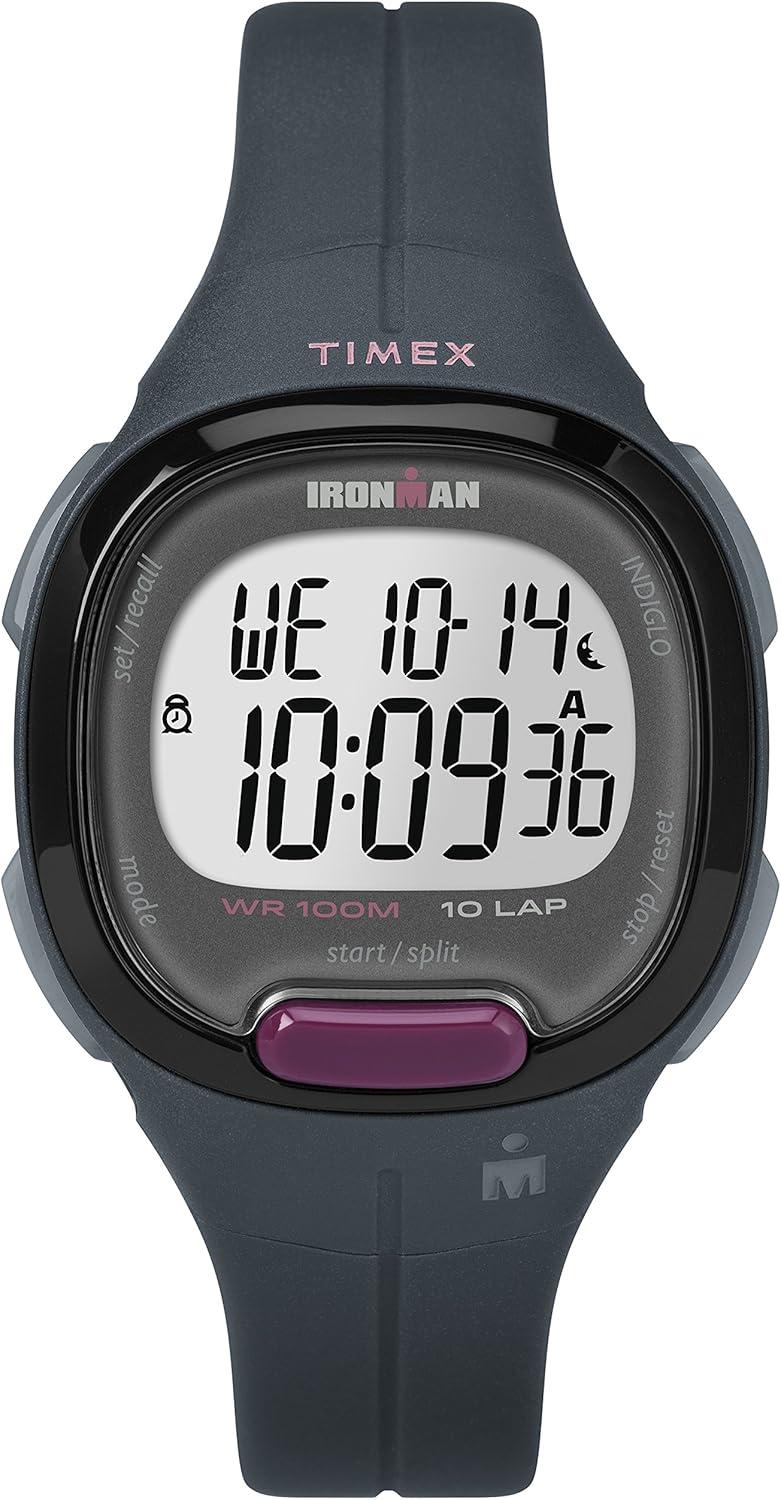 Timex Women's TW5M20000 Ironman Transit Mid-Size Gray/Purple Resin Strap Watch